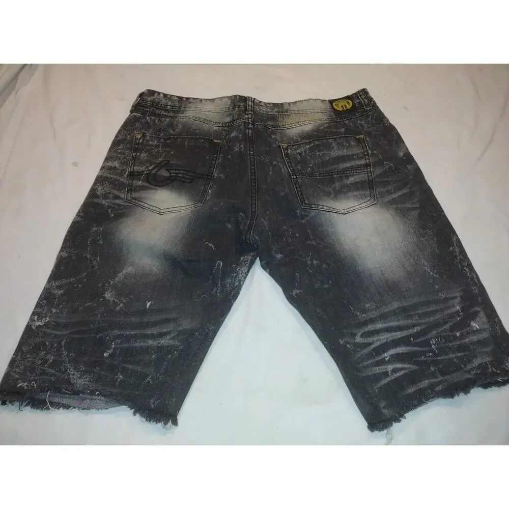 Men's Born Fly Black denim shorts size 40 Anytown Ripped Distressed